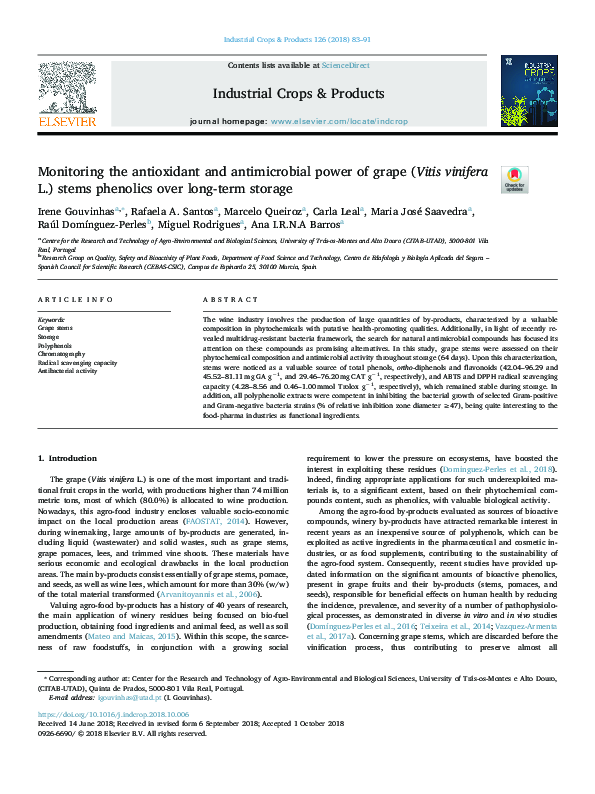 (PDF) Monitoring the antioxidant and antimicrobial power of grape ...