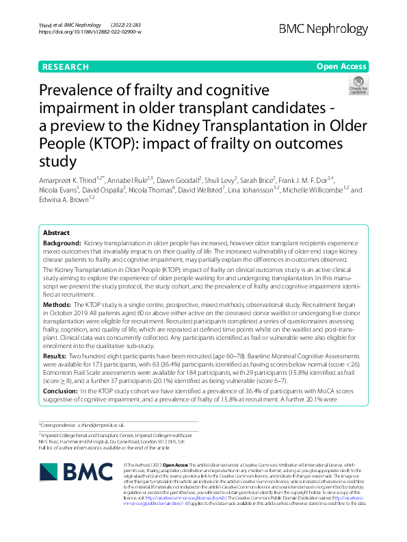 (PDF) Prevalence of frailty and cognitive impairment in older ...