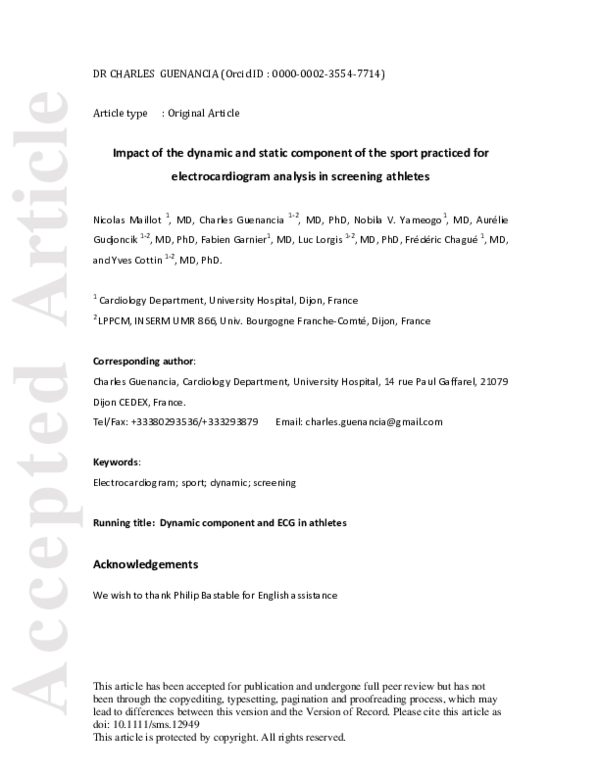 (PDF) Impact of the dynamic and static component of the sport practised ...