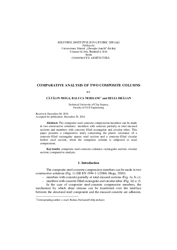 (PDF) Comparative Analysis of Two Composite Columns