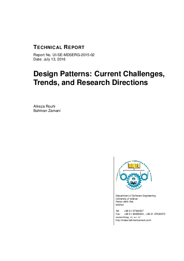 (PDF) Design Patterns: Current Challenges, Trends, and Research Directions
