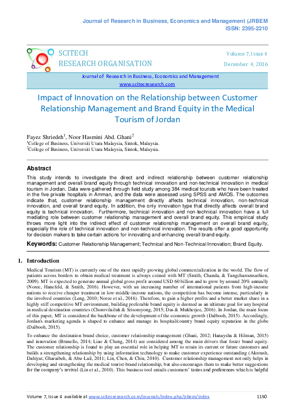 (PDF) Impact of Innovation on the Relationship between Customer ...