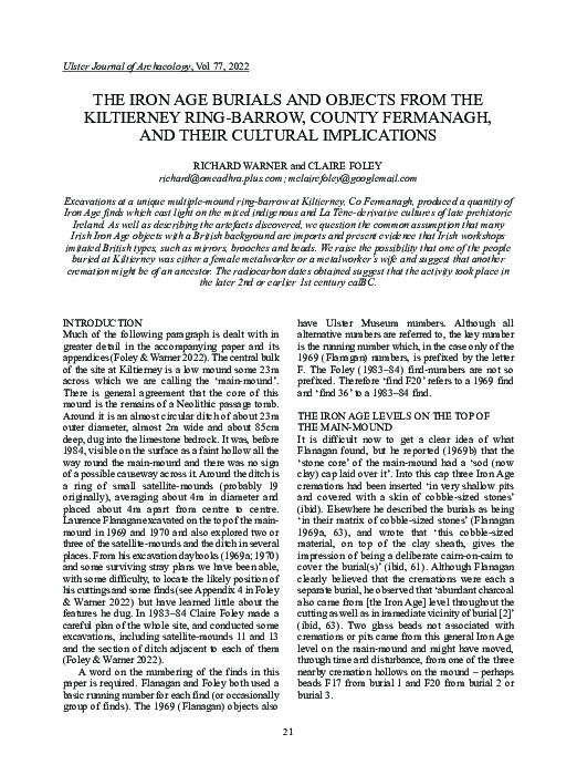 (PDF) The Iron Age burials at Kiltierney, County Fermanagh,