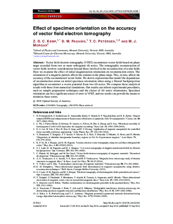 (PDF) Effect of specimen orientation on the accuracy of vector field ...
