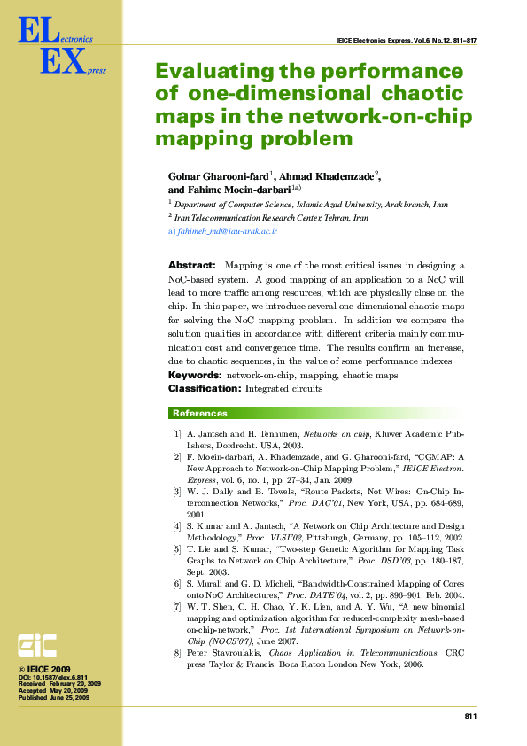 (PDF) Evaluating the performance of one-dimensional chaotic maps in the ...