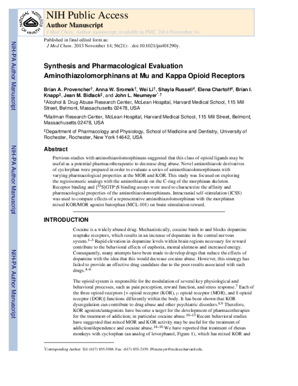 (PDF) Synthesis and pharmacological evaluation of ...