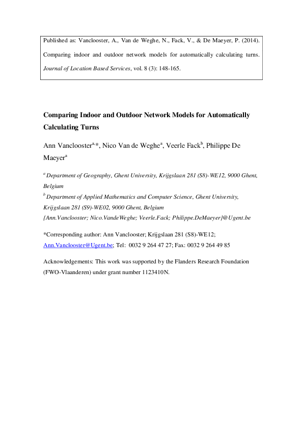 (PDF) Comparing indoor and outdoor network models for automatically ...
