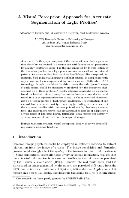 (PDF) A Visual Perception Approach for Accurate Segmentation of Light ...