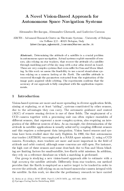 (PDF) A Novel Vision-Based Approach for Autonomous Space Navigation Systems