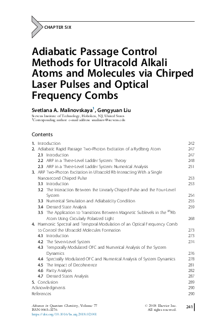 (PDF) Adiabatic Passage Control Methods for Ultracold Alkali Atoms and ...