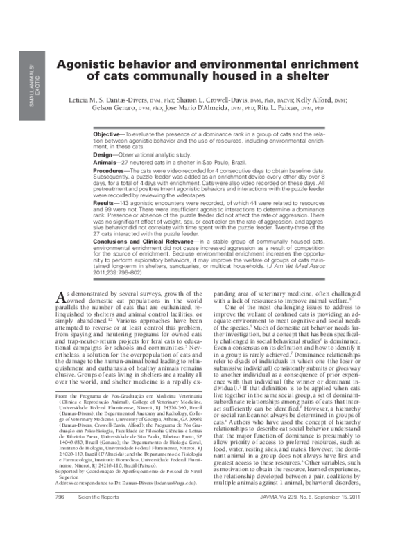 View of (PDF) Agonistic behavior and environmental enrichment of cats ...
