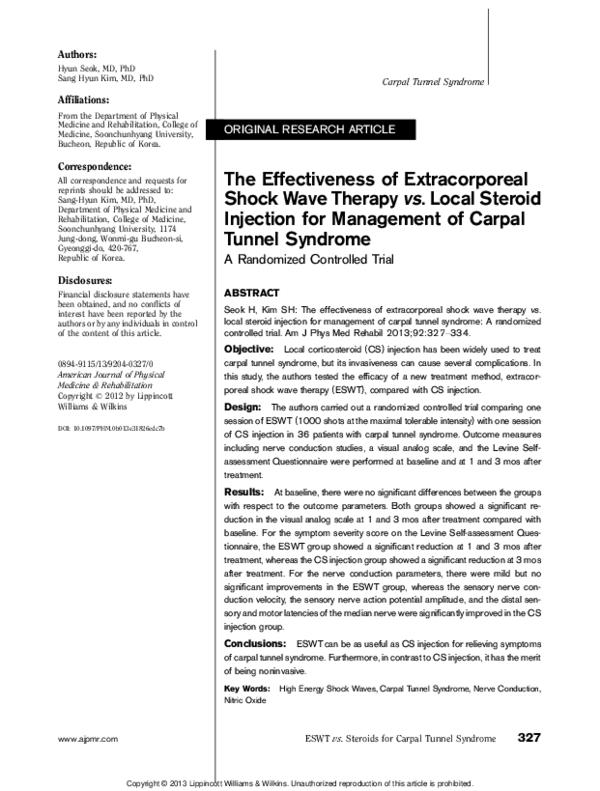 (PDF) The Effectiveness of Extracorporeal Shock Wave Therapy vs. Local ...