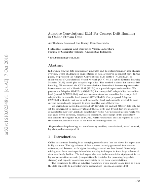 (PDF) Adaptive Convolutional ELM For Concept Drift Handling in Online ...