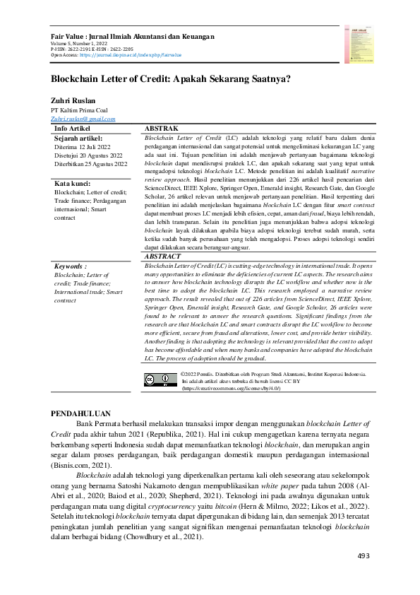 (PDF) Blockchain Letter of Credit: Apakah Sekarang Saatnya?