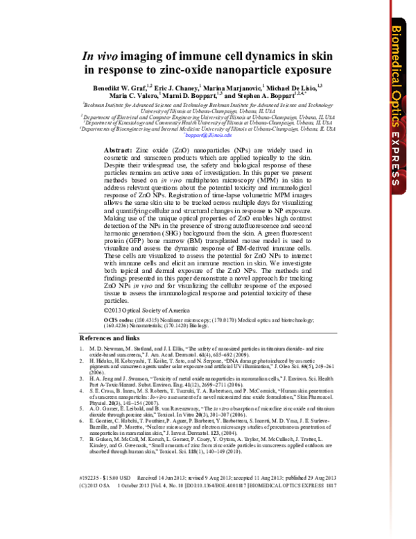 (PDF) In vivo imaging of immune cell dynamics in skin in response to ...
