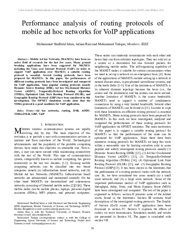 (PDF) Performance analysis of routing protocols of mobile ad hoc ...