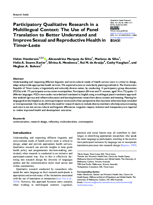(PDF) Participatory Qualitative Research in a Multilingual Context: The ...
