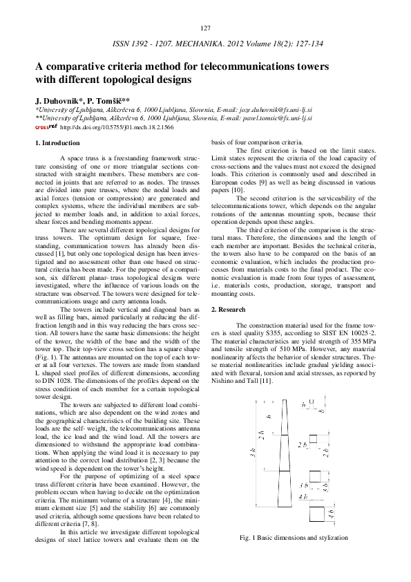 (PDF) A Comparative Criteria Method for Telecommunications Towers with ...