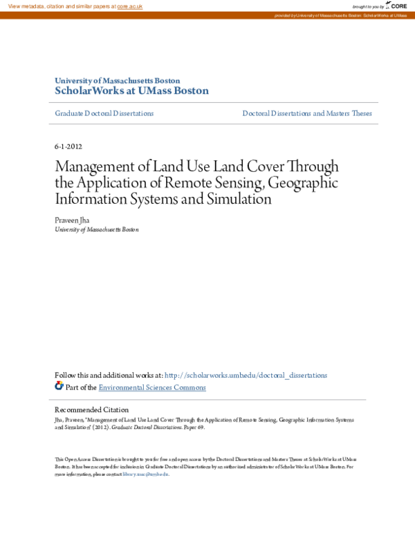(PDF) Management of Land Use Land Cover Through the Application of ...