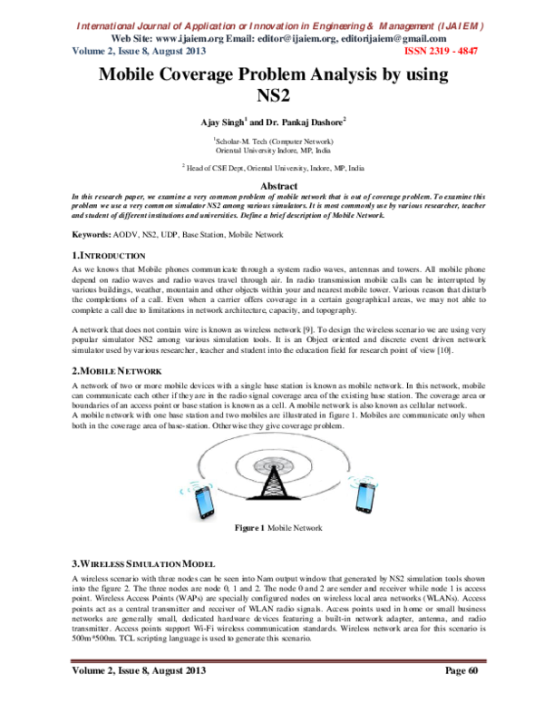 (PDF) Mobile Coverage Problem Analysis by using NS2