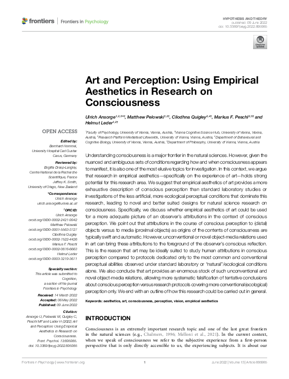 (PDF) Art and Perception: Using Empirical Aesthetics in Research on ...