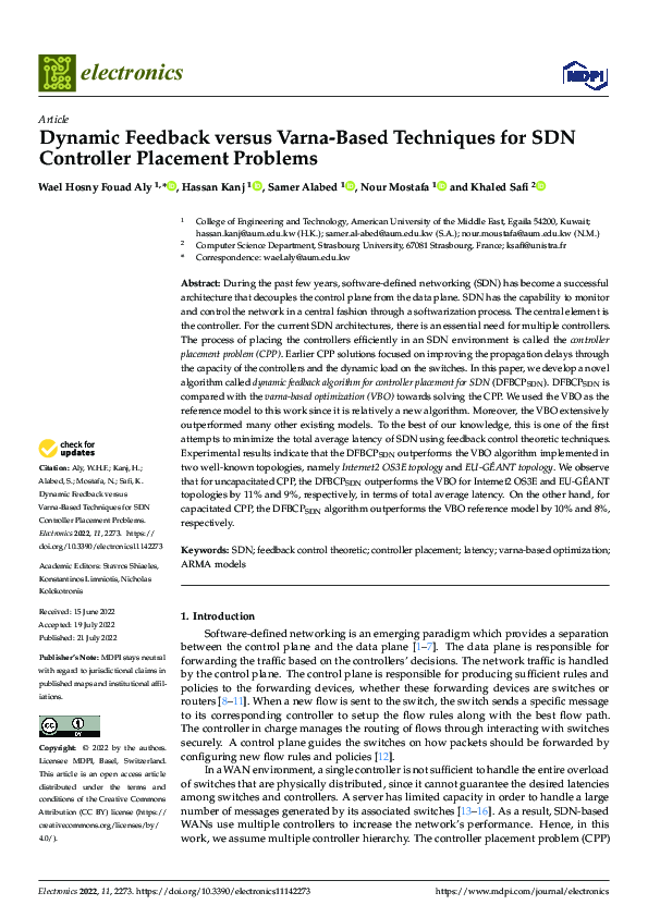 (PDF) Dynamic Feedback versus Varna-Based Techniques for SDN Controller ...