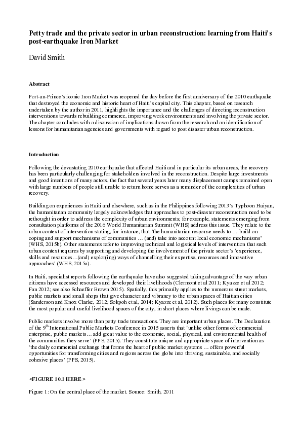 Pdf Urban Disaster Resilience