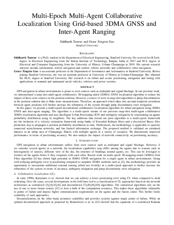 (PDF) Multi-Epoch Multi-Agent Collaborative Localization Using Grid ...