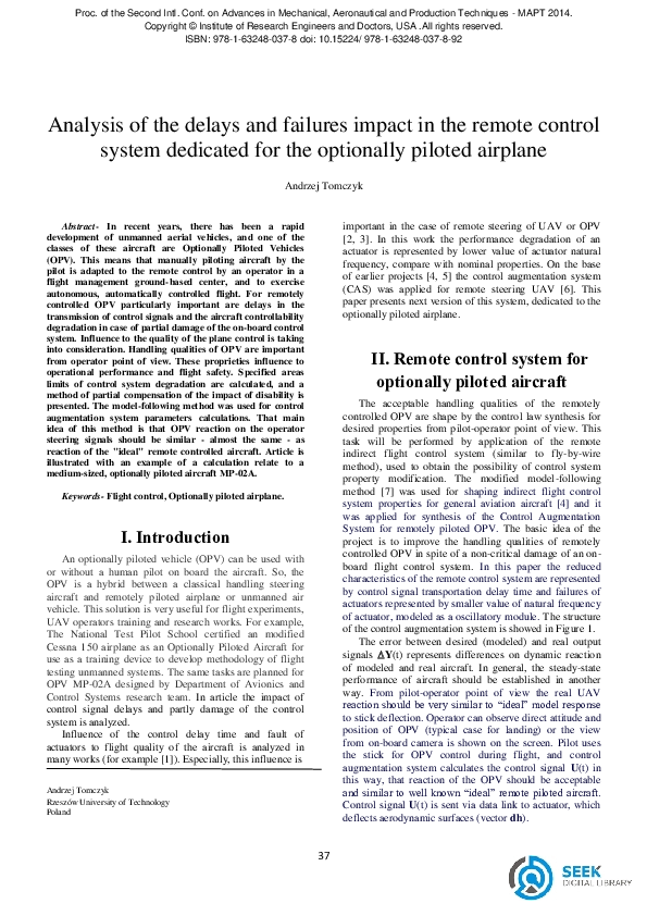 (PDF) Analysis of the delays and failures impact in the remote control ...