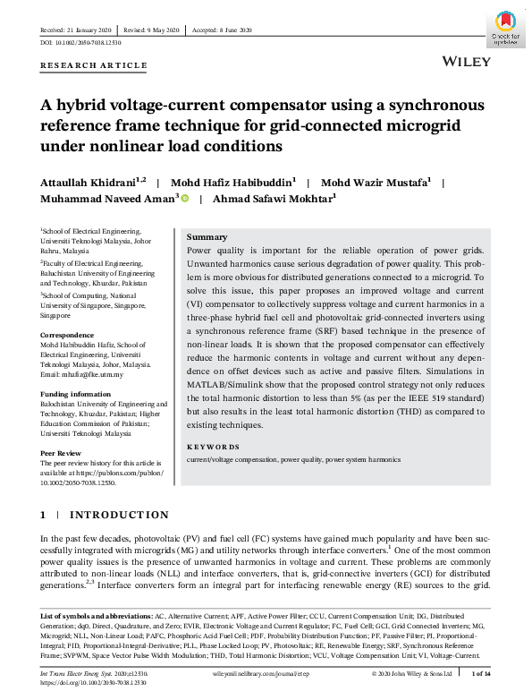 (PDF) A hybrid voltage‐current compensator using a synchronous ...