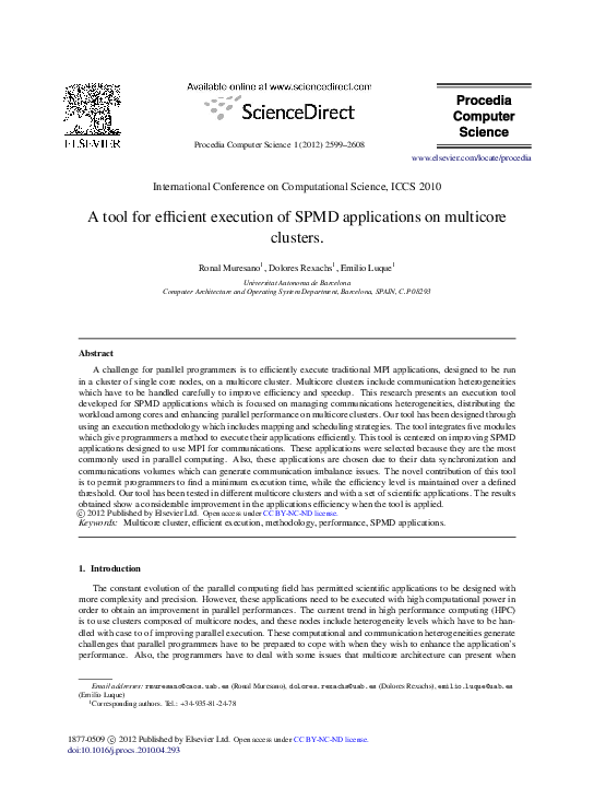 (PDF) A tool for efficient execution of SPMD applications on multicore ...