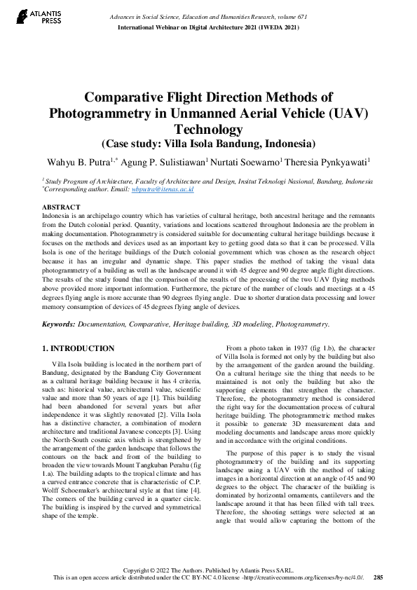 (PDF) Comparative Flight Direction Methods of Photogrammetry in ...