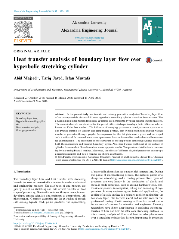 (PDF) Heat transfer analysis of boundary layer flow over hyperbolic ...