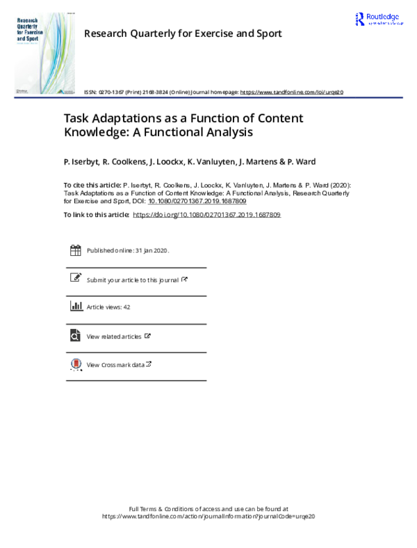 (PDF) Task Adaptations as a Function of Content Knowledge: A Functional ...