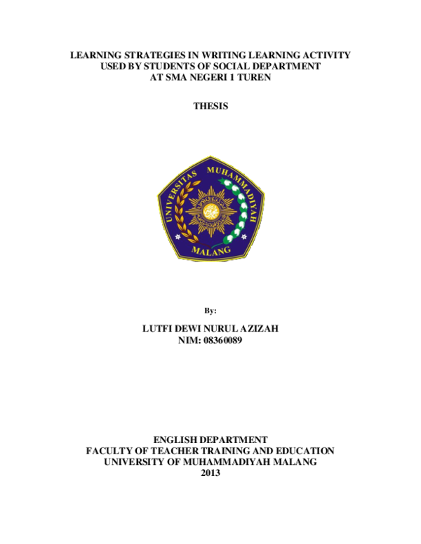 (PDF) Learning Strategies in Writing Learning Activity Used by Students ...
