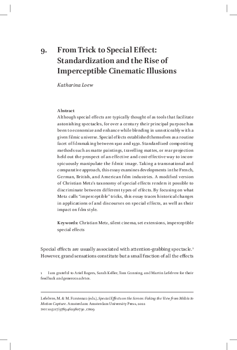 (PDF) From Trick to Special Effect : Standardization and the Rise of ...