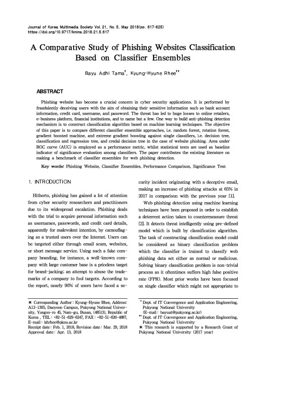 (PDF) A Comparative Study of Phishing Websites Classification Based on ...