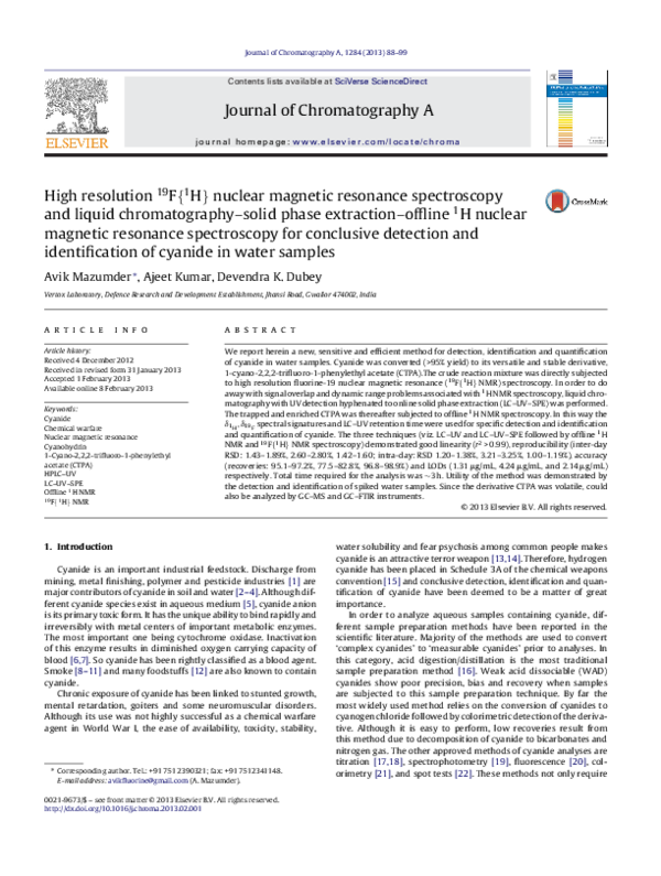 (PDF) High resolution 19F{1H} nuclear resonance spectroscopy
