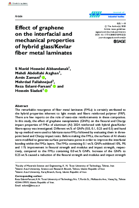 (PDF) Effect of graphene on the interfacial and mechanical properties ...