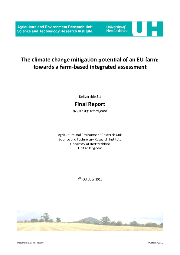 (PDF) The Climate Change Mitigation Potential of an EU Farm: Towards a ...
