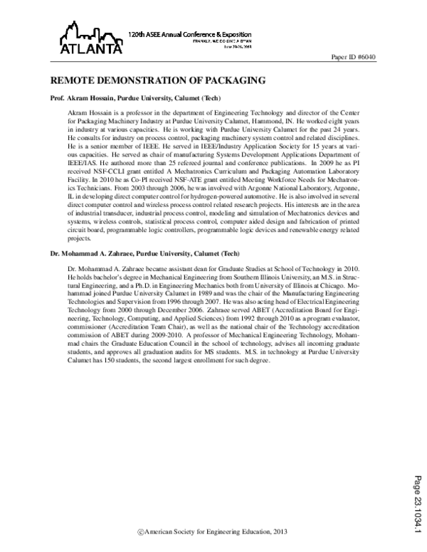 (PDF) Remote Demonstration of Packaging
