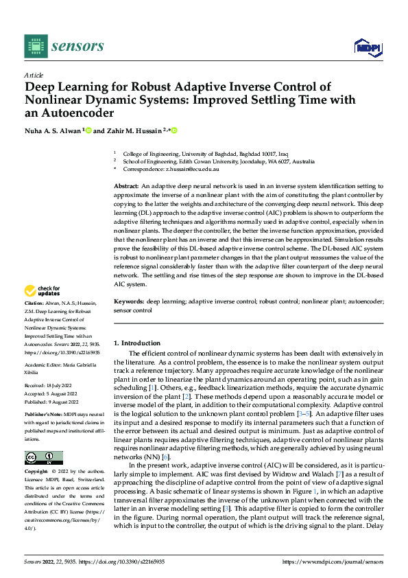 (PDF) Deep Learning for Robust Adaptive Inverse Control of Nonlinear ...