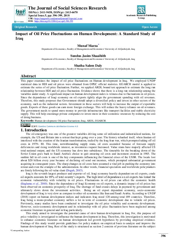 (PDF) Impact of Oil Price Fluctuations on Human Development: A Standard ...