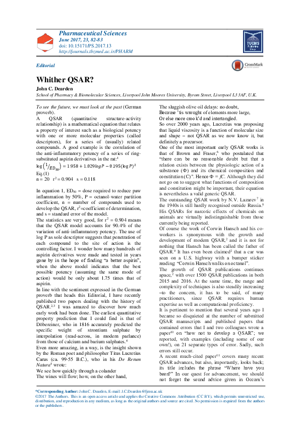 (PDF) Whither QSAR?