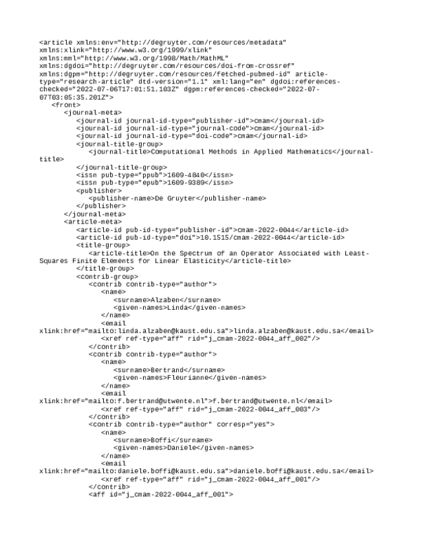 On the Spectrum of an Operator Associated with Least-Squares Finite ...