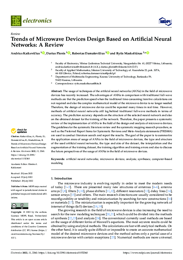 (PDF) Trends of Microwave Devices Design Based on Artificial Neural ...