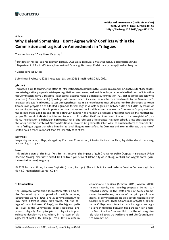 (PDF) Why Defend Something I Don’t Agree with? Conflicts within the ...