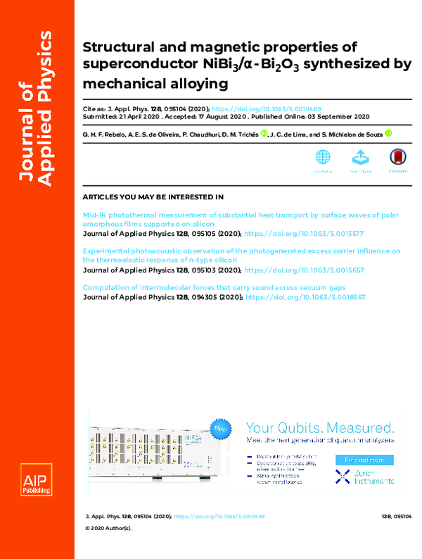 (PDF) Structural and magnetic properties of superconductor NiBi3/α ...