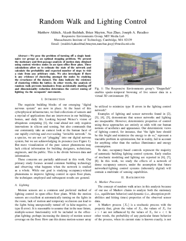 (PDF) Random walk and lighting control