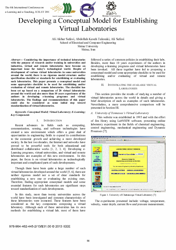 (PDF) Developing a conceptual model for establishing virtual laboratories